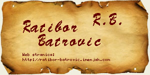 Ratibor Batrović vizit kartica